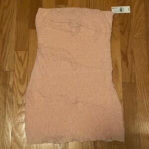 Pink Strapless Textured Dress